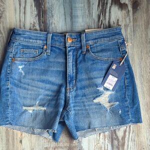 Target Blue Jean Shorts with Distressed Cut-Off Style